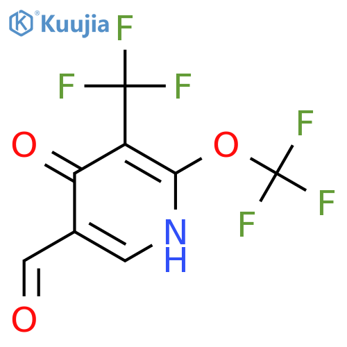 4-Hydroxy-2-(trifluoromethoxy)-3-(trifluoromethyl)pyridine-5-carboxaldehyde structure