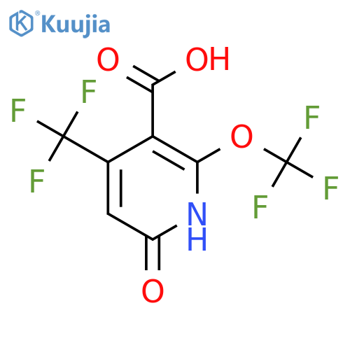 6-Hydroxy-2-(trifluoromethoxy)-4-(trifluoromethyl)pyridine-3-carboxylic acid structure