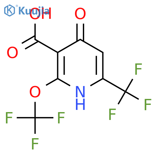 4-Hydroxy-2-(trifluoromethoxy)-6-(trifluoromethyl)pyridine-3-carboxylic acid structure