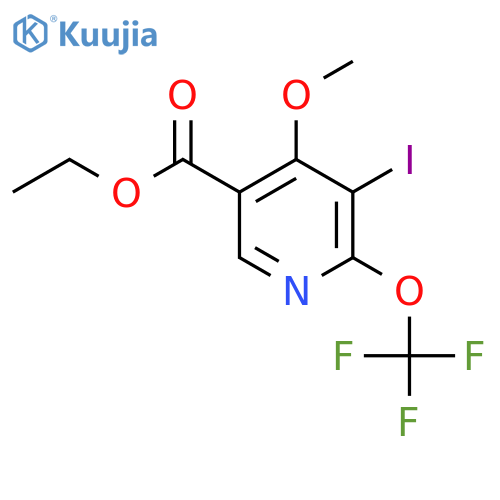 Ethyl 3-iodo-4-methoxy-2-(trifluoromethoxy)pyridine-5-carboxylate structure