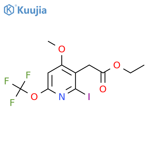 Ethyl 2-iodo-4-methoxy-6-(trifluoromethoxy)pyridine-3-acetate structure