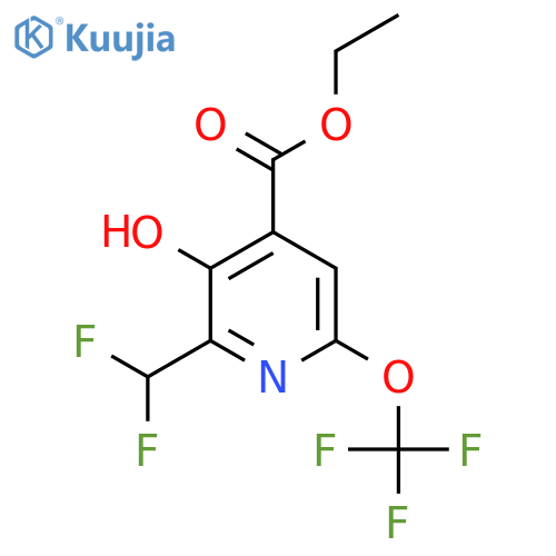 Ethyl 2-(difluoromethyl)-3-hydroxy-6-(trifluoromethoxy)pyridine-4-carboxylate structure