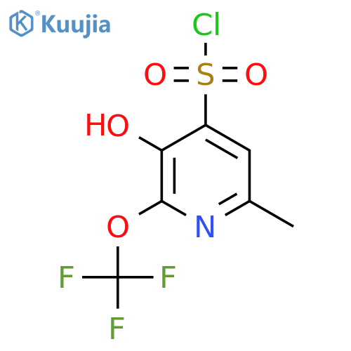 3-Hydroxy-6-methyl-2-(trifluoromethoxy)pyridine-4-sulfonyl chloride structure
