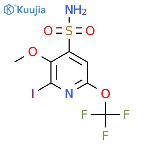 2-Iodo-3-methoxy-6-(trifluoromethoxy)pyridine-4-sulfonamide structure