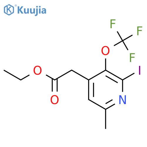 Ethyl 2-iodo-6-methyl-3-(trifluoromethoxy)pyridine-4-acetate structure