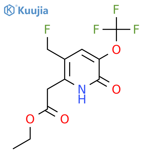 Ethyl 5-(fluoromethyl)-2-hydroxy-3-(trifluoromethoxy)pyridine-6-acetate structure