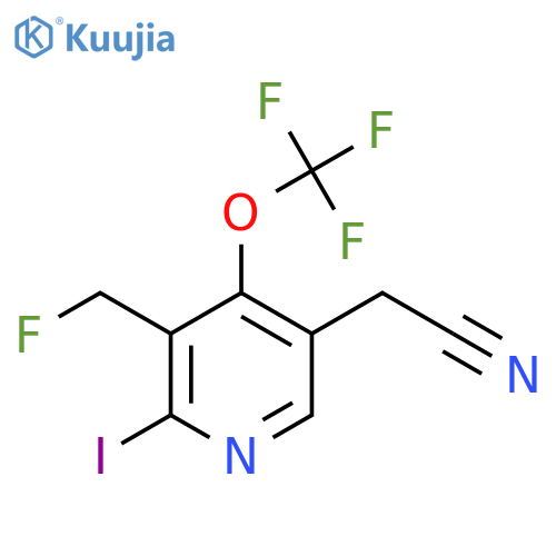 3-(Fluoromethyl)-2-iodo-4-(trifluoromethoxy)pyridine-5-acetonitrile structure