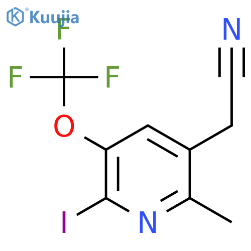 2-Iodo-6-methyl-3-(trifluoromethoxy)pyridine-5-acetonitrile structure
