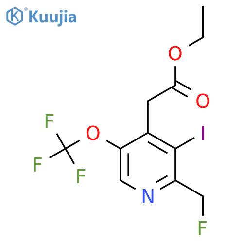 Ethyl 2-(fluoromethyl)-3-iodo-5-(trifluoromethoxy)pyridine-4-acetate structure