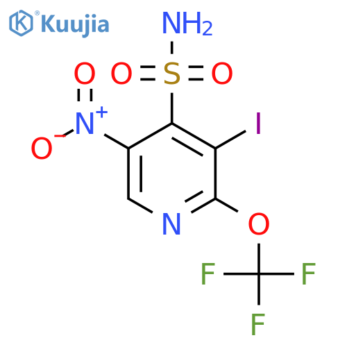 3-Iodo-5-nitro-2-(trifluoromethoxy)pyridine-4-sulfonamide structure