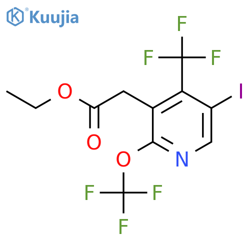 Ethyl 5-iodo-2-(trifluoromethoxy)-4-(trifluoromethyl)pyridine-3-acetate structure