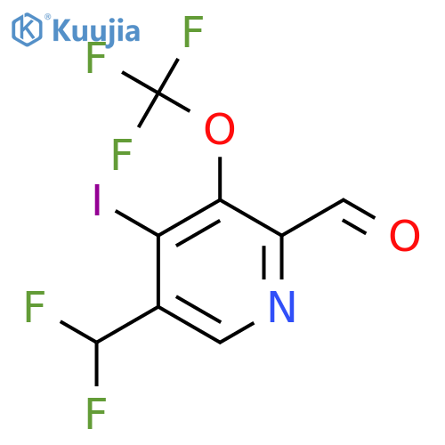 5-(Difluoromethyl)-4-iodo-3-(trifluoromethoxy)pyridine-2-carboxaldehyde structure