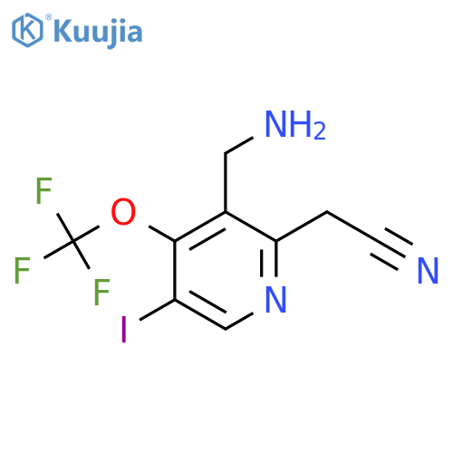 3-(Aminomethyl)-5-iodo-4-(trifluoromethoxy)pyridine-2-acetonitrile structure