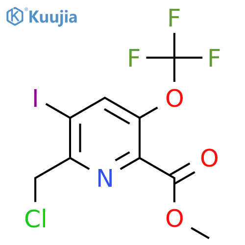 Methyl 2-(chloromethyl)-3-iodo-5-(trifluoromethoxy)pyridine-6-carboxylate structure