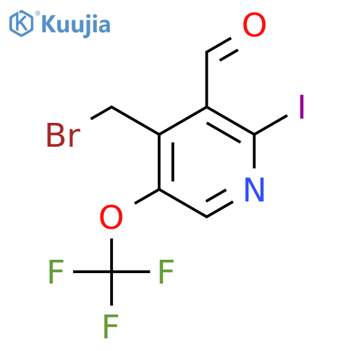 4-(Bromomethyl)-2-iodo-5-(trifluoromethoxy)pyridine-3-carboxaldehyde structure