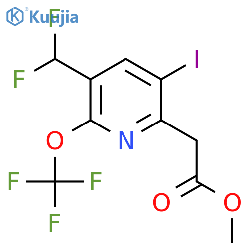 Methyl 3-(difluoromethyl)-5-iodo-2-(trifluoromethoxy)pyridine-6-acetate structure