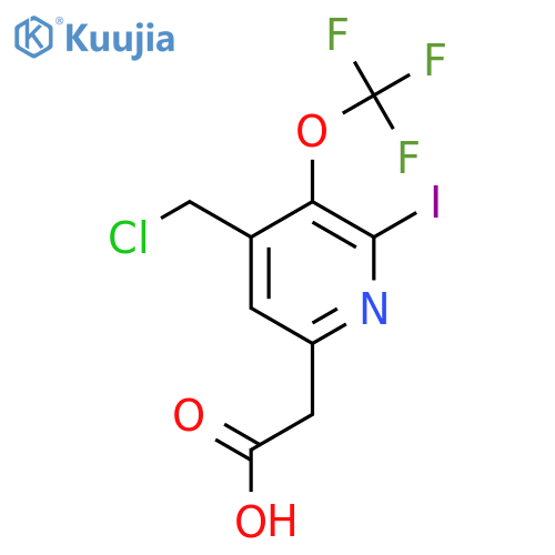 4-(Chloromethyl)-2-iodo-3-(trifluoromethoxy)pyridine-6-acetic acid structure