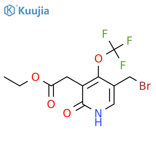 Ethyl 5-(bromomethyl)-2-hydroxy-4-(trifluoromethoxy)pyridine-3-acetate structure