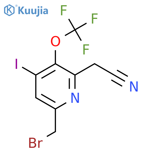 6-(Bromomethyl)-4-iodo-3-(trifluoromethoxy)pyridine-2-acetonitrile structure