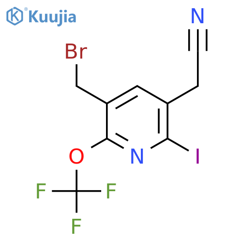 3-(Bromomethyl)-6-iodo-2-(trifluoromethoxy)pyridine-5-acetonitrile structure