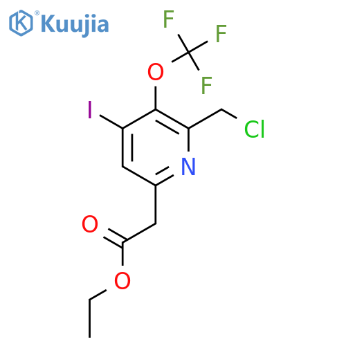 Ethyl 2-(chloromethyl)-4-iodo-3-(trifluoromethoxy)pyridine-6-acetate structure