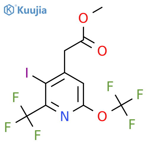 Methyl 3-iodo-6-(trifluoromethoxy)-2-(trifluoromethyl)pyridine-4-acetate structure