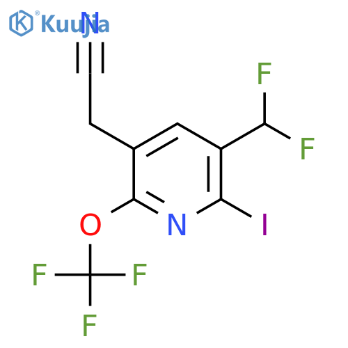 3-(Difluoromethyl)-2-iodo-6-(trifluoromethoxy)pyridine-5-acetonitrile structure