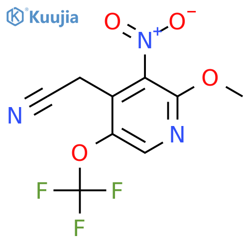 2-Methoxy-3-nitro-5-(trifluoromethoxy)pyridine-4-acetonitrile structure