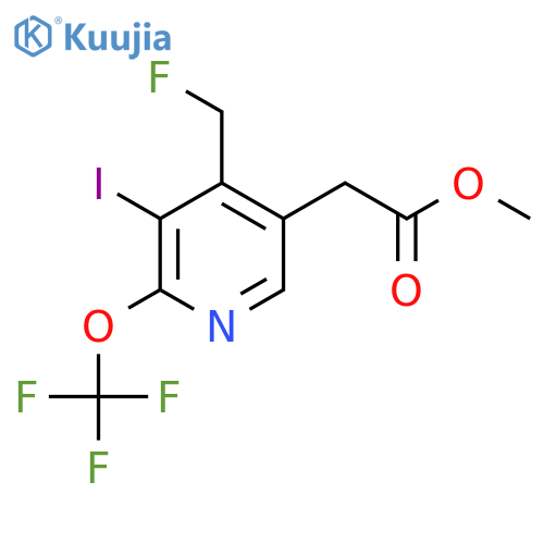 Methyl 4-(fluoromethyl)-3-iodo-2-(trifluoromethoxy)pyridine-5-acetate structure
