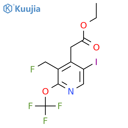 Ethyl 3-(fluoromethyl)-5-iodo-2-(trifluoromethoxy)pyridine-4-acetate structure