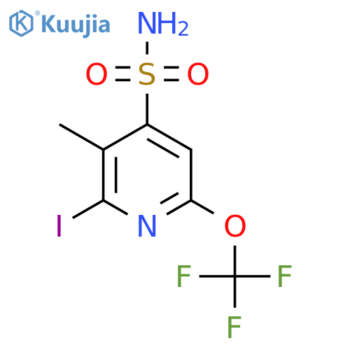2-Iodo-3-methyl-6-(trifluoromethoxy)pyridine-4-sulfonamide structure