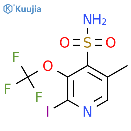 2-Iodo-5-methyl-3-(trifluoromethoxy)pyridine-4-sulfonamide structure