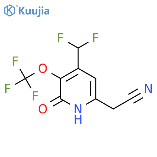 4-(Difluoromethyl)-2-hydroxy-3-(trifluoromethoxy)pyridine-6-acetonitrile structure