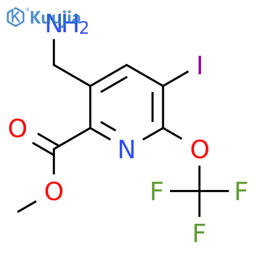 Methyl 3-(aminomethyl)-5-iodo-6-(trifluoromethoxy)pyridine-2-carboxylate structure