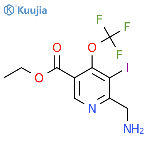Ethyl 2-(aminomethyl)-3-iodo-4-(trifluoromethoxy)pyridine-5-carboxylate structure