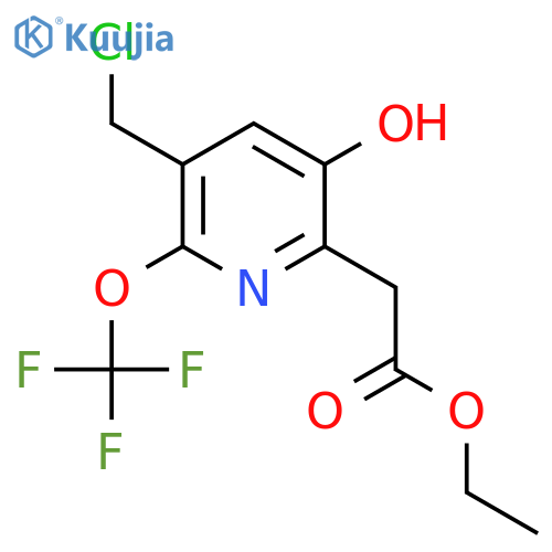 Ethyl 3-(chloromethyl)-5-hydroxy-2-(trifluoromethoxy)pyridine-6-acetate structure