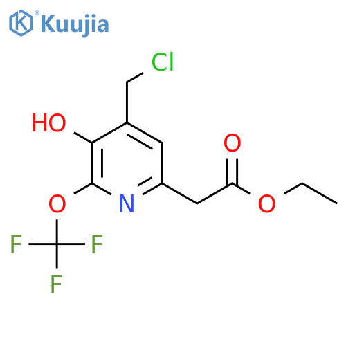 Ethyl 4-(chloromethyl)-3-hydroxy-2-(trifluoromethoxy)pyridine-6-acetate structure