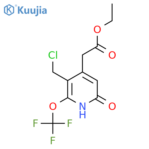 Ethyl 3-(chloromethyl)-6-hydroxy-2-(trifluoromethoxy)pyridine-4-acetate structure