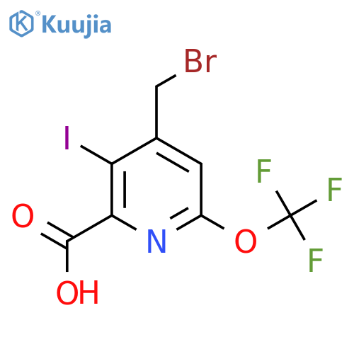 4-(Bromomethyl)-3-iodo-6-(trifluoromethoxy)pyridine-2-carboxylic acid structure