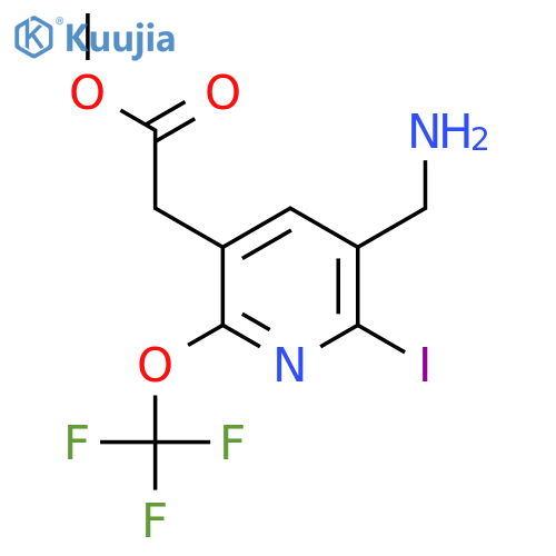 Methyl 3-(aminomethyl)-2-iodo-6-(trifluoromethoxy)pyridine-5-acetate structure