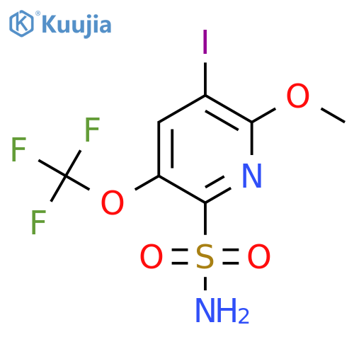 3-Iodo-2-methoxy-5-(trifluoromethoxy)pyridine-6-sulfonamide structure