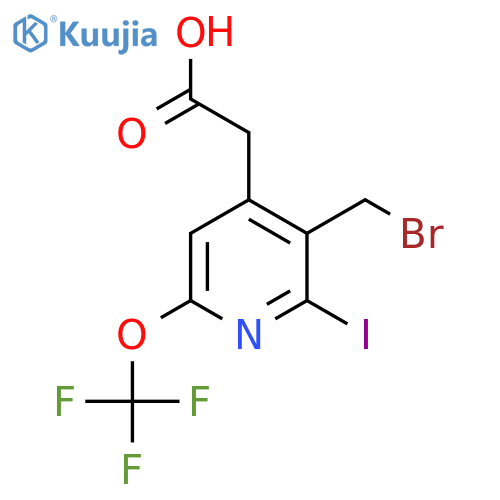 3-(Bromomethyl)-2-iodo-6-(trifluoromethoxy)pyridine-4-acetic acid structure