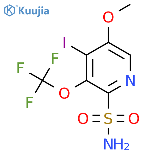 4-Iodo-5-methoxy-3-(trifluoromethoxy)pyridine-2-sulfonamide structure