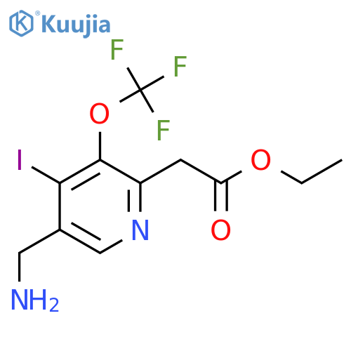 Ethyl 5-(aminomethyl)-4-iodo-3-(trifluoromethoxy)pyridine-2-acetate structure
