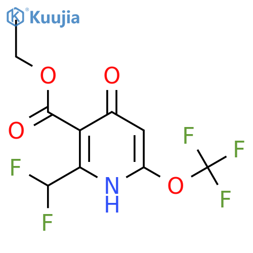 Ethyl 2-(difluoromethyl)-4-hydroxy-6-(trifluoromethoxy)pyridine-3-carboxylate structure