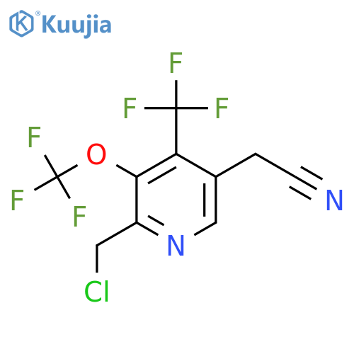 2-(Chloromethyl)-3-(trifluoromethoxy)-4-(trifluoromethyl)pyridine-5-acetonitrile structure