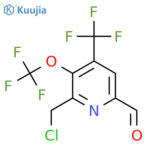 2-(Chloromethyl)-3-(trifluoromethoxy)-4-(trifluoromethyl)pyridine-6-carboxaldehyde structure