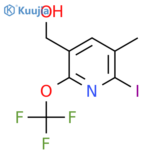 2-Iodo-3-methyl-6-(trifluoromethoxy)pyridine-5-methanol structure