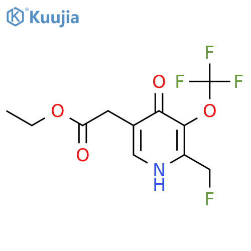 Ethyl 2-(fluoromethyl)-4-hydroxy-3-(trifluoromethoxy)pyridine-5-acetate structure
