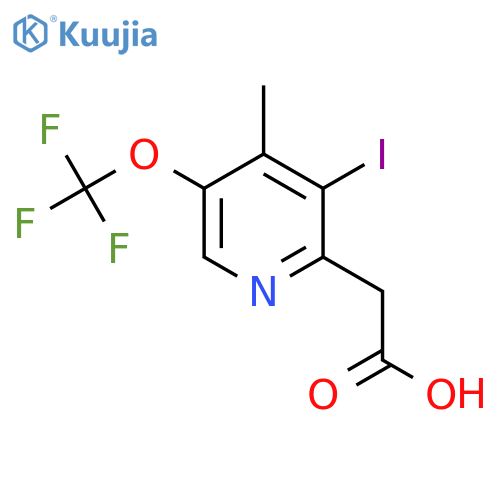 3-Iodo-4-methyl-5-(trifluoromethoxy)pyridine-2-acetic acid structure